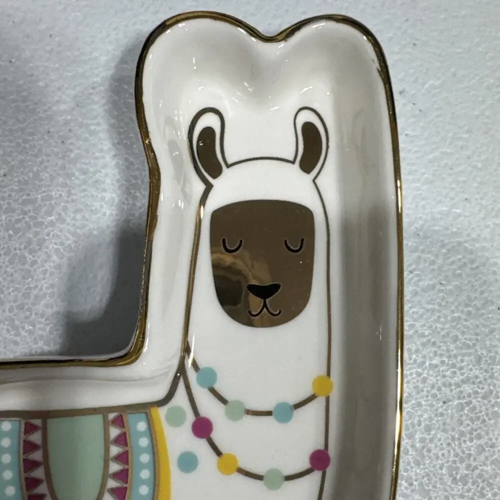 Kate Aspen Llama Trinket Dish Tray Jewerly Decorative Coins
